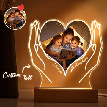 Personalized Photo Acrylic LED Light Gift for Mom from Daughter Son, Mother's Day