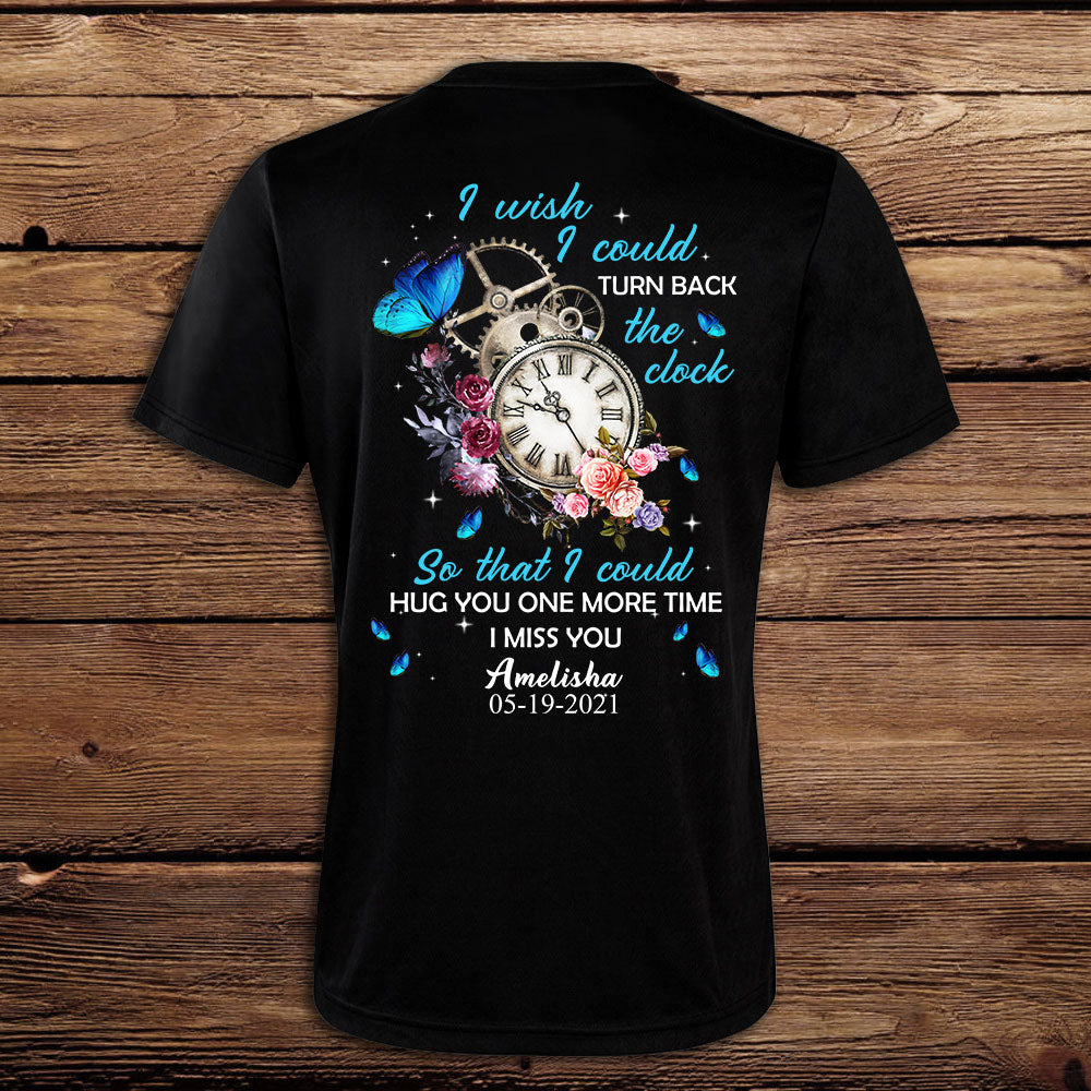 Hug You One More Time Personalized Back Design Apparel Memorial