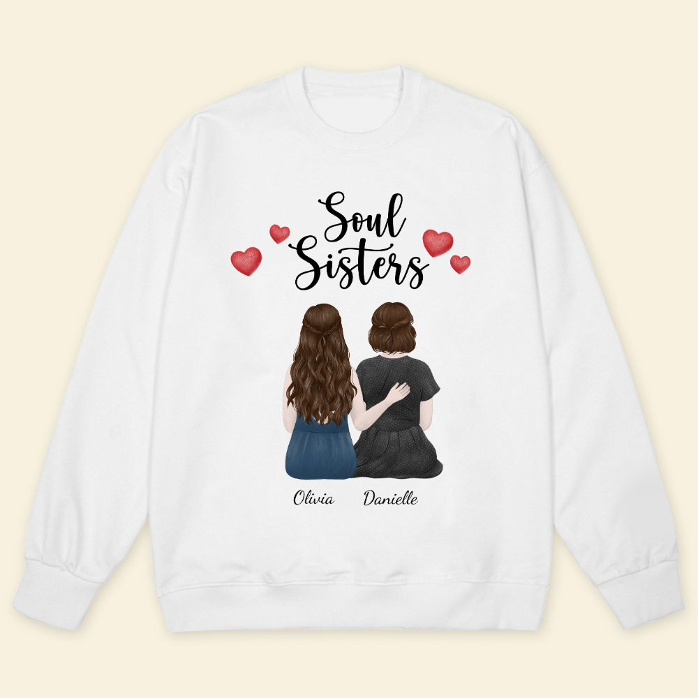 Soul Sisters - Personalized Sweatshirt - Gift For Sisters, Bestie, Friends