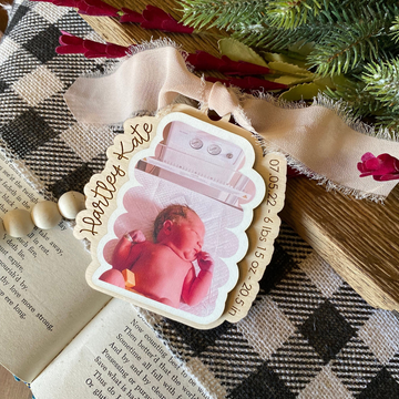 Baby First Ornament, Birth Stats Ornament, Baby Picture Stats Ornament, Keepsake Ornament, 1st Christmas