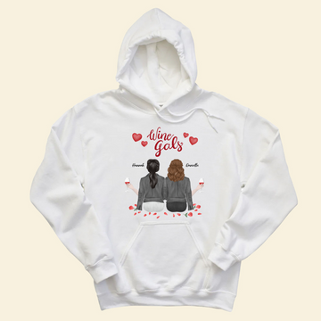 Wine Gals Bestie - Personalized Hoodie - Gift For Friends, Besties, Sisters