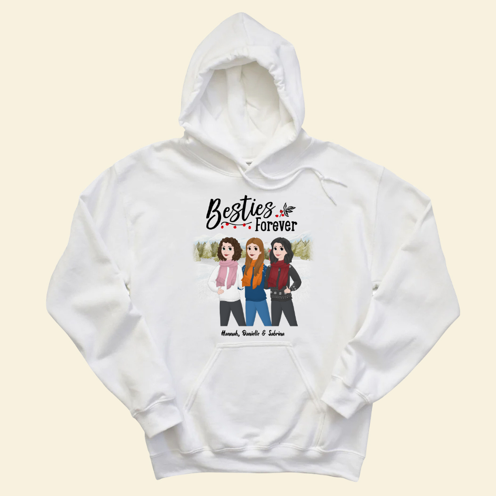 Bestie Forever Christmas Outfit - Personalized Hoodie - Christmas Gift For Sisters, Besties, Friends