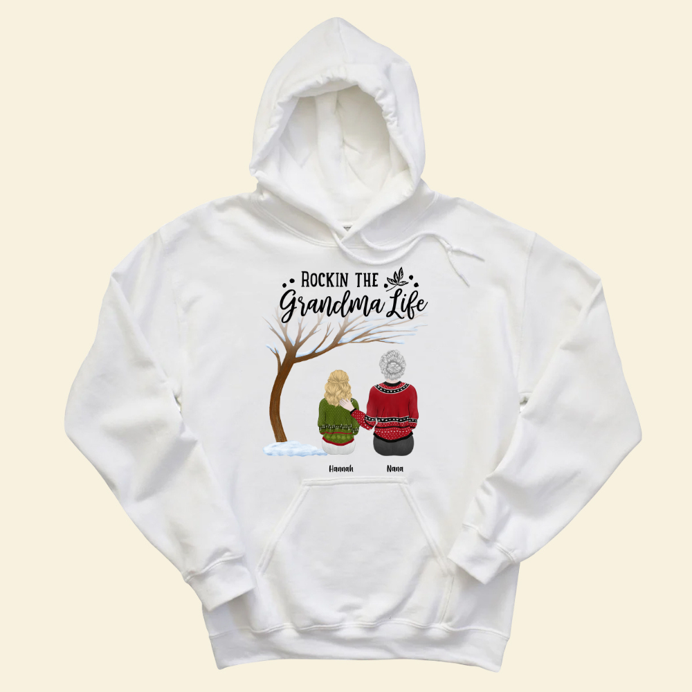 Rockin' The Grandparents Life Christmas - Personalized Hoodie - Gift For Grandpa, Grandma, Christmas Gift