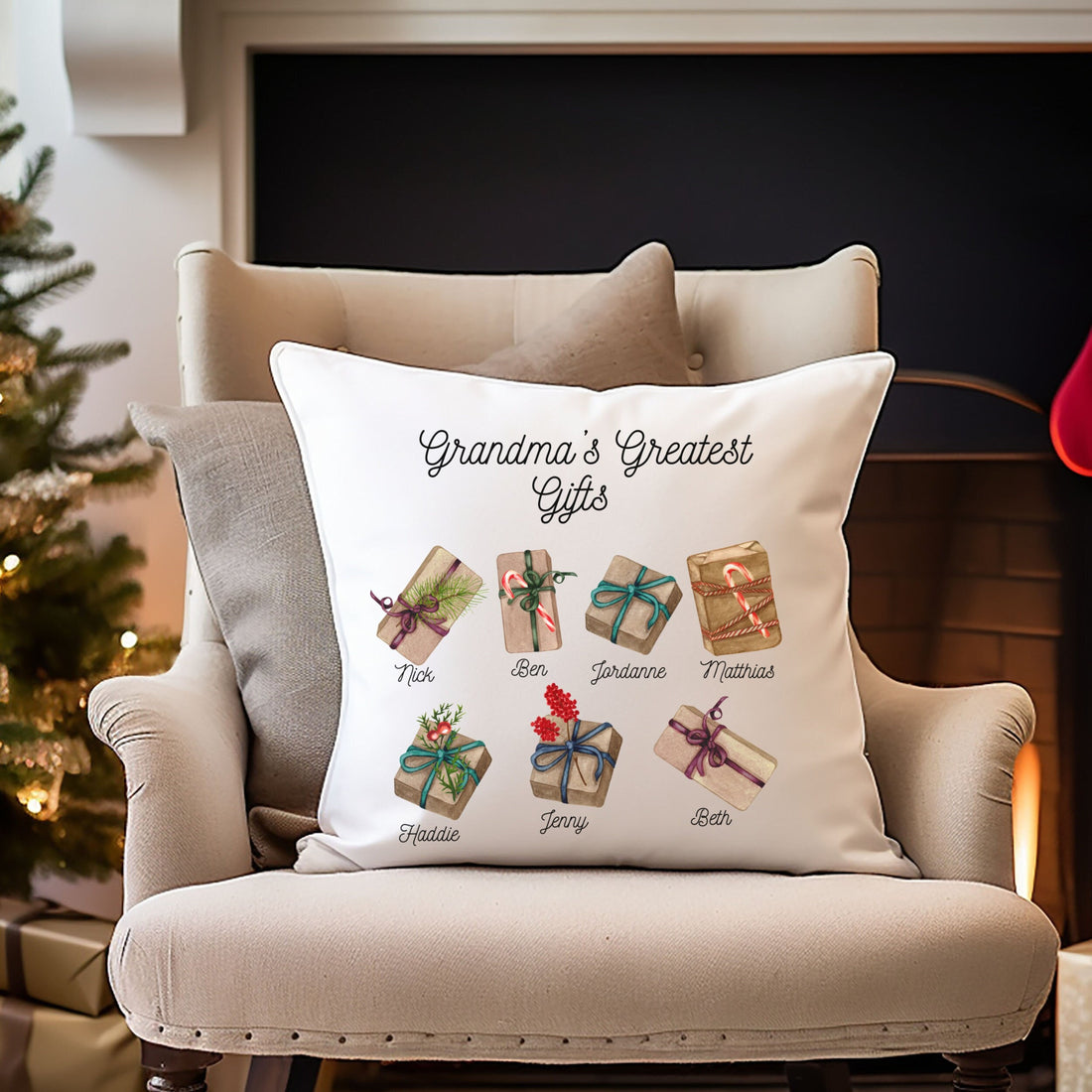 Grandma's Greatest Gift - Personalized Pillow - Christmas Gift For Grandma