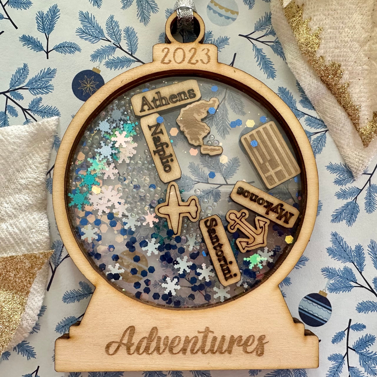 Travel Adventures - Personalized 4D Shaker Ornament - Christmas Gift