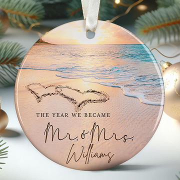 The Year We Became Mr. And Mrs. - Personalized Ornament - Gift For Couple