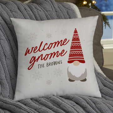 Welcome Gnome - Personalized Pillow - Christmas Gift For Family