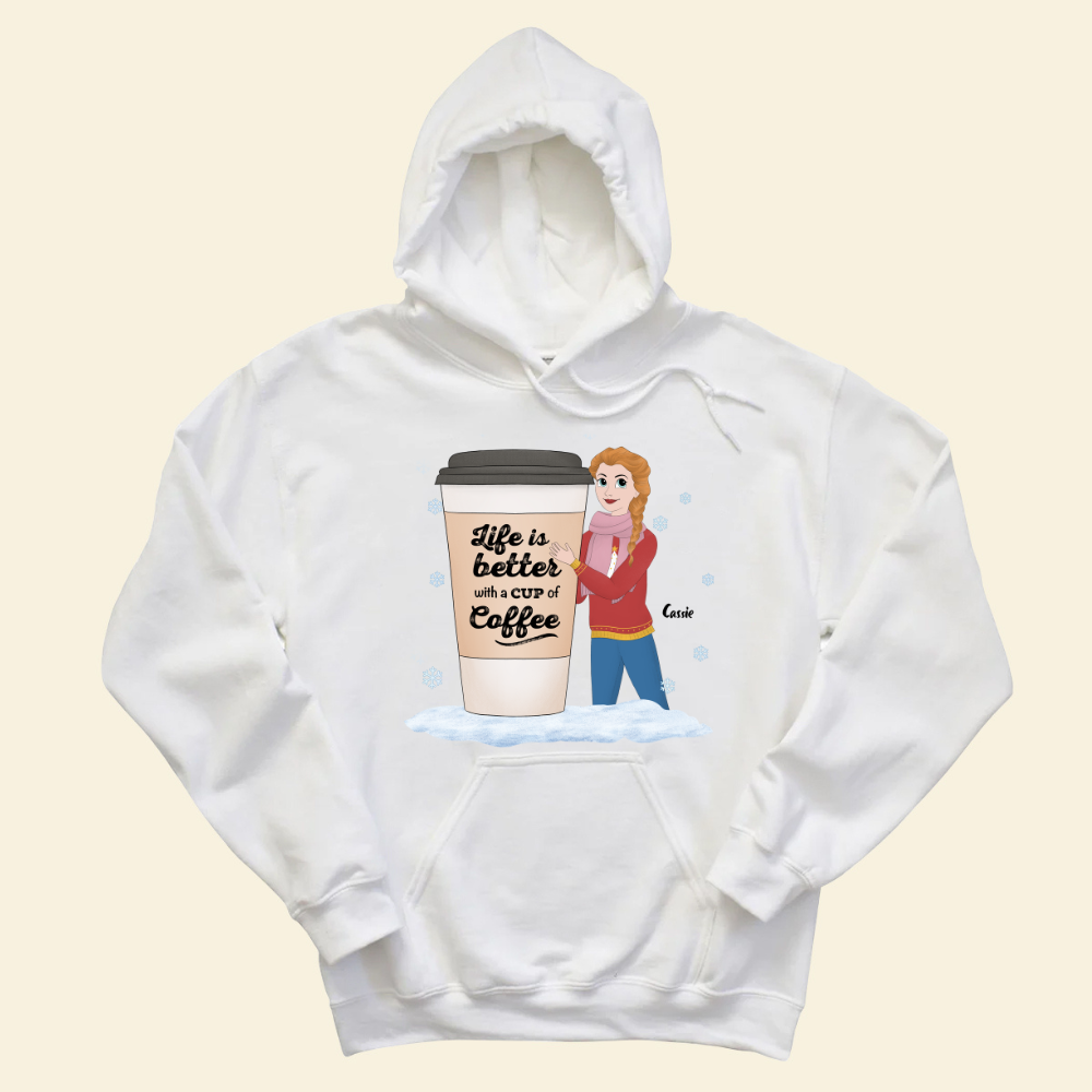 Life Is Better With A Cup Of Coffee Christmas - Personalized Hoodie - Gift For Friends, Bestie, Christmas Season