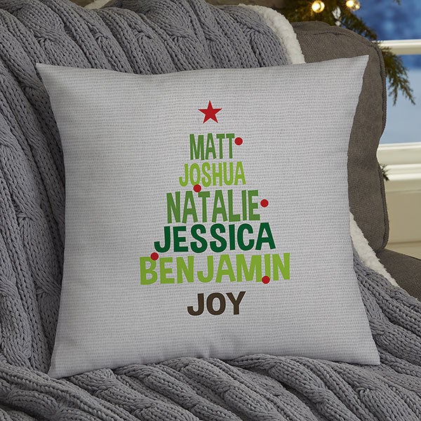 Christmas Tree Custom Name - Personalized Pillow - Christmas Gift For Family