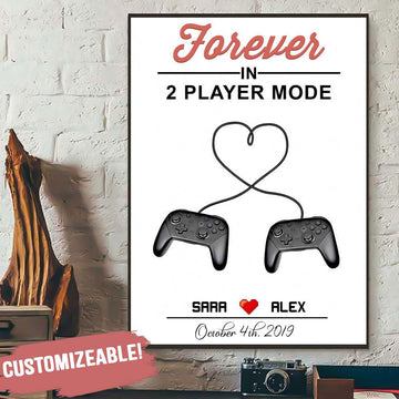 Gaming Controllers Couple Forever In 2 Player Mode Customize Canvas