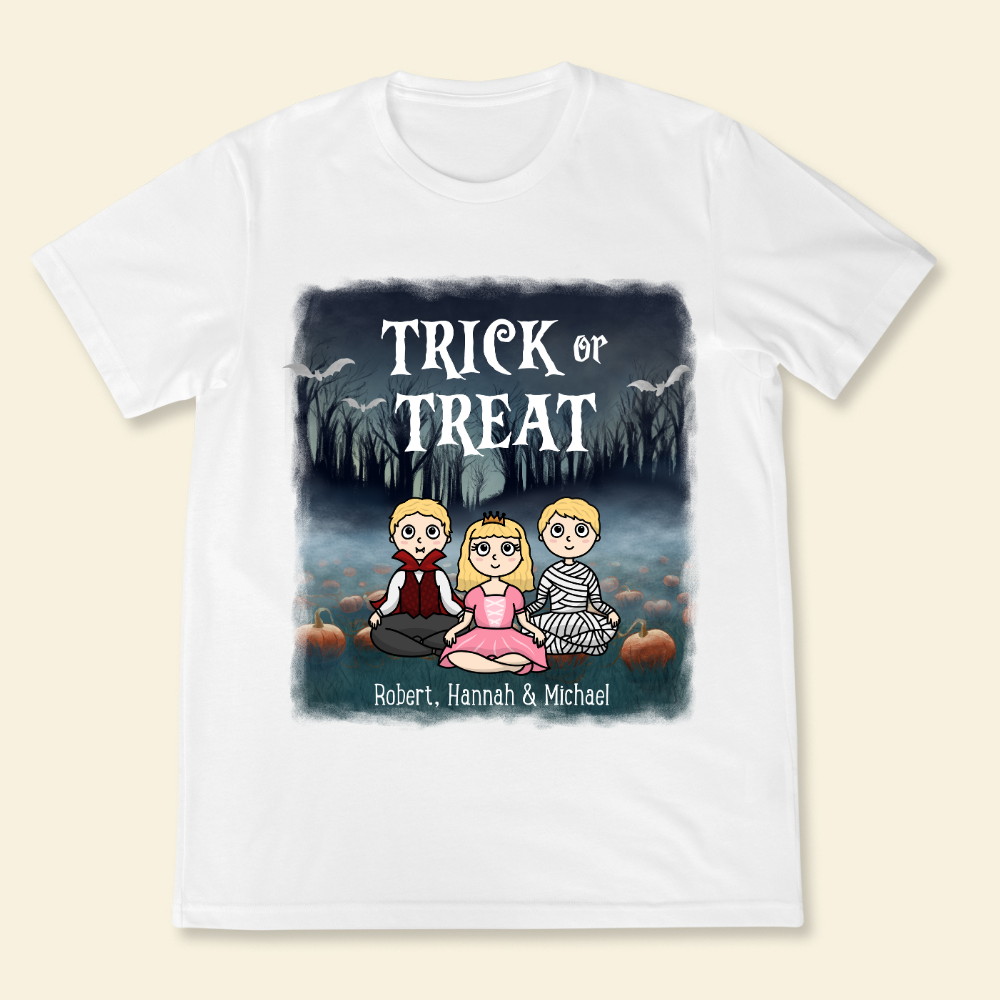 Trick Or Treat - Personalized Shirt - Gift For Family, Halloween Party