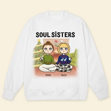 Soul Sisters Chibi - Personalized Sweatshirt - Christmas Shirt, Gift For Sisters, Bestie, Friends