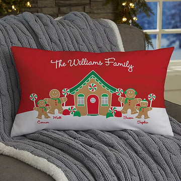 Merry Christmas Gingerbread Family - Personalized Pillow - Christmas Gift For Family