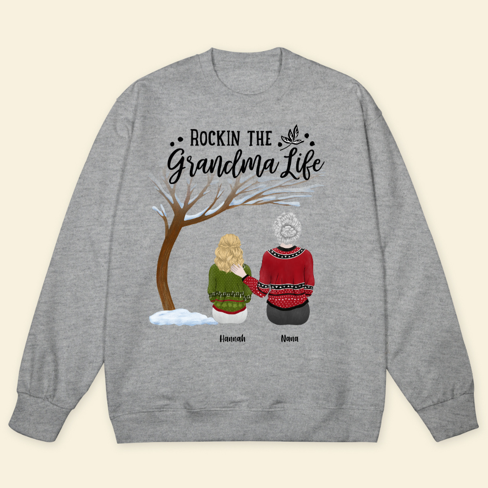 Rockin' The Grandma Life Christmas - Personalized Sweatshirt - Gift For Grandma, Christmas Gift