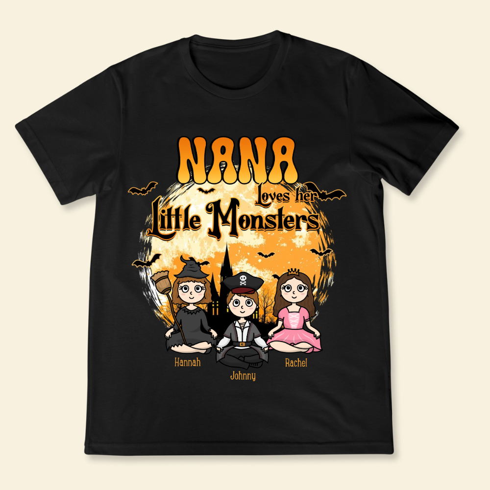 Grandma Loves Her Little Monsters - Personalized Shirt - Halloween Gift For Grandma, Nana