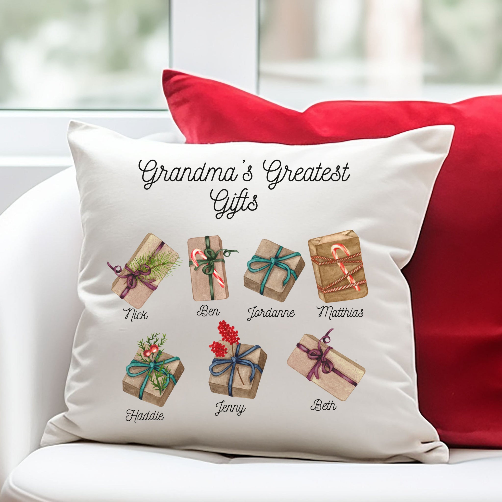 Grandma's Greatest Gift - Personalized Pillow - Christmas Gift For Grandma