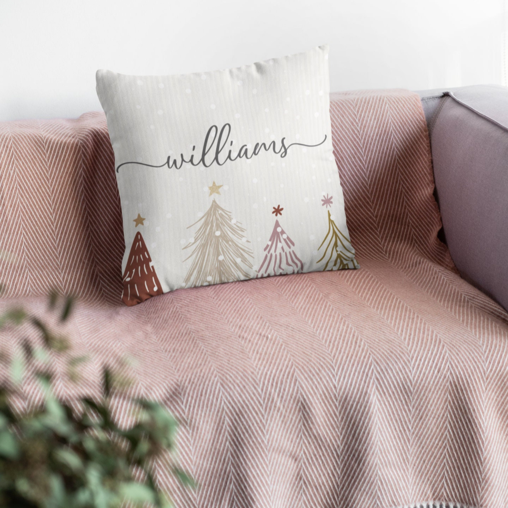 Christmas Trees Custom Name - Personalized Pillow - Christmas Gift For Family