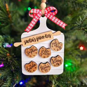 Family Christmas Cookie Tray - Personalized Layered Wooden Ornament - Christmas Gift For Family