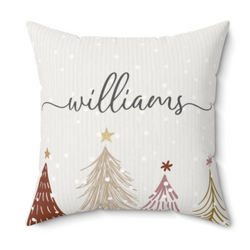 Christmas Trees Custom Name - Personalized Pillow - Christmas Gift For Family