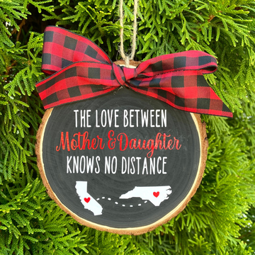 The Love Knows No Distance - Personalized Shape Ornament - Christmas Gift For Sisters