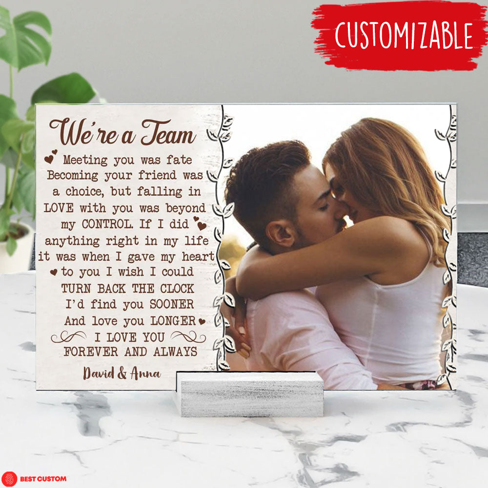 We're A Team Personalized Photo Acrylic Plaque Gift For Couple