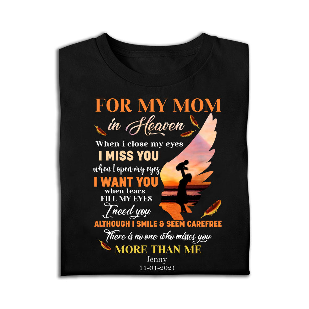 For My Mom In Heaven Personalized Apparel Memorial