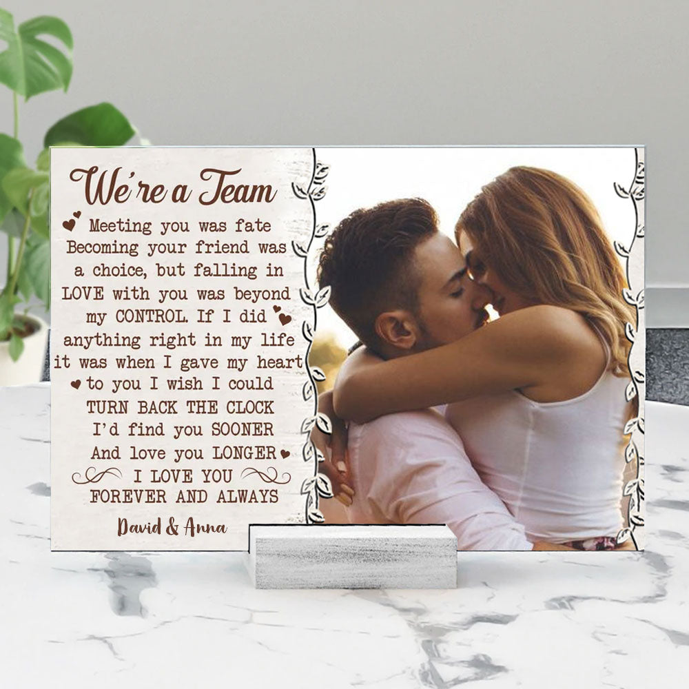 We're A Team Personalized Photo Acrylic Plaque Gift For Couple