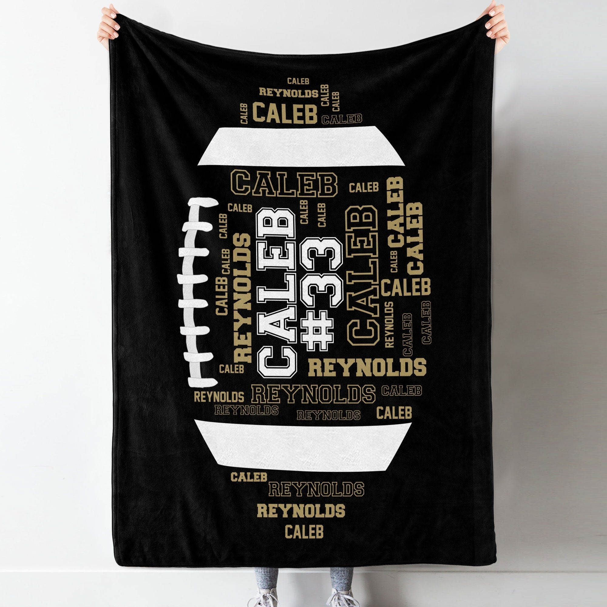 Football Word-Art - Personalized Blanket - Football