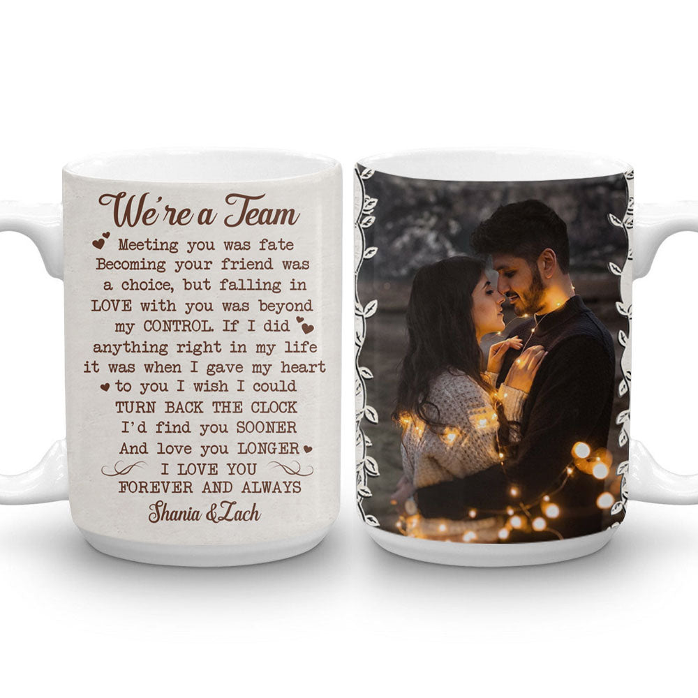 We're A Team Couple - Personalized Photo Edge To Edge Mug - Gift For Couple