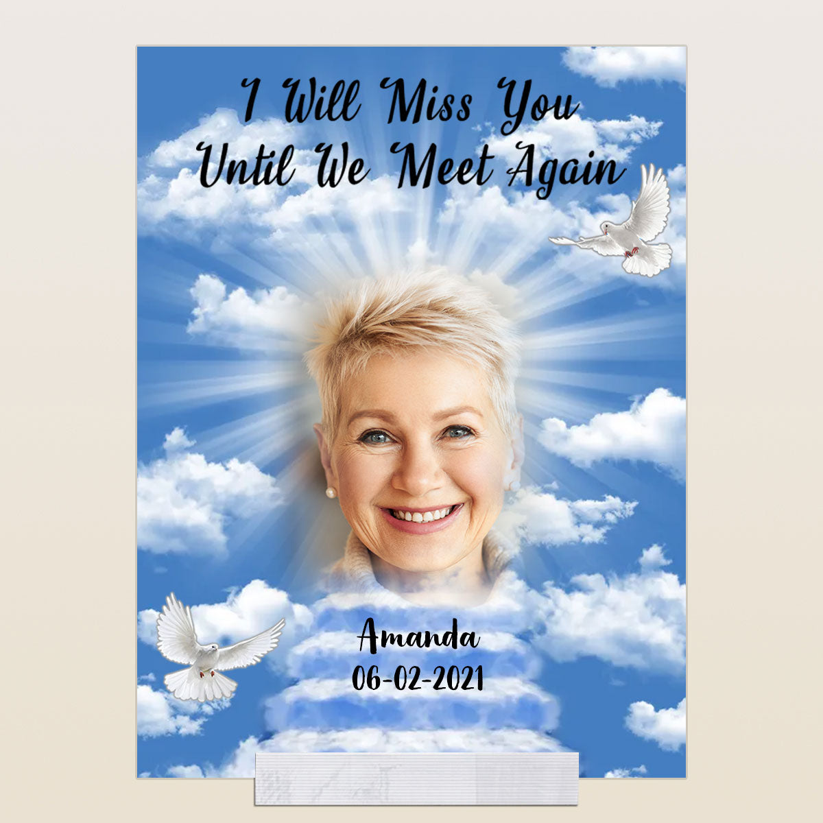 In Loving Memories Custom Photo Acrylic Plaque Memorial