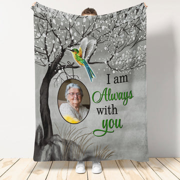 Humming Bird Always With You Personalized Blanket - Memorial