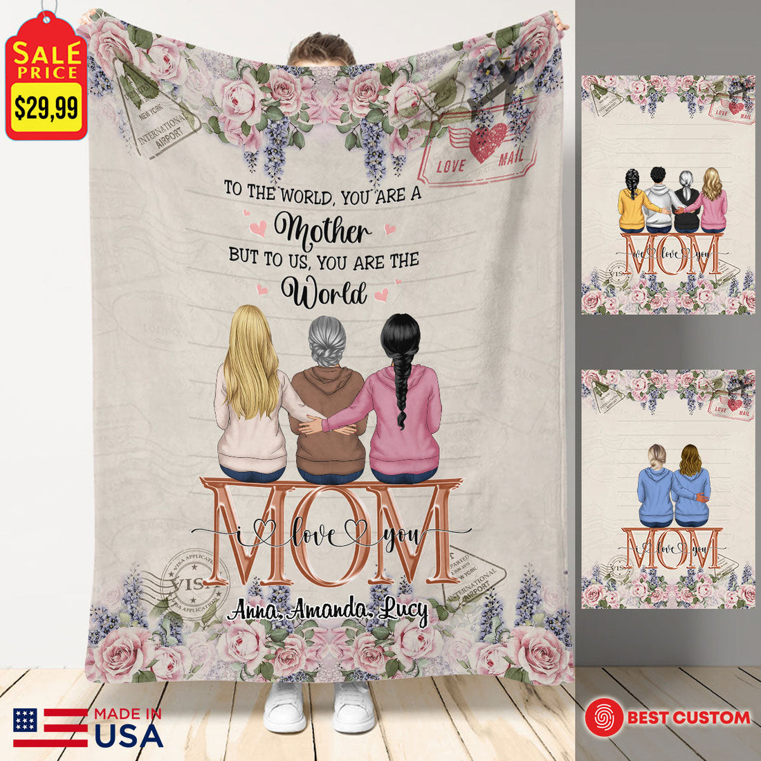 To Us, You Are The World Personalized Blanket - Gift For Mom