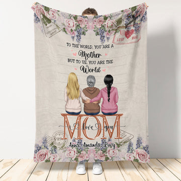 To Us, You Are The World Personalized Blanket - Gift For Mom