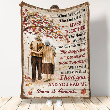 Old Couple Lives Together Personalized Blanket - Gift For Couple