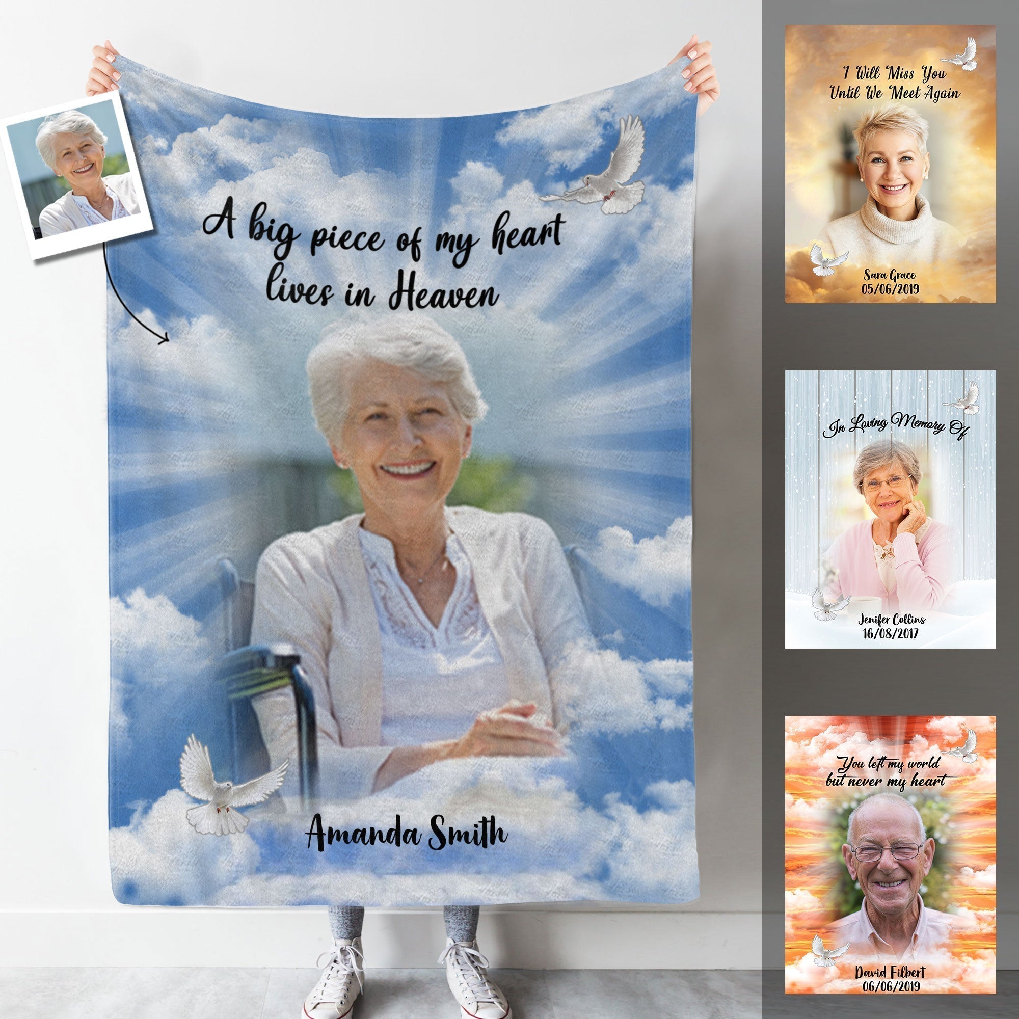 In Loving Memories Custom Photo Blanket Memorial