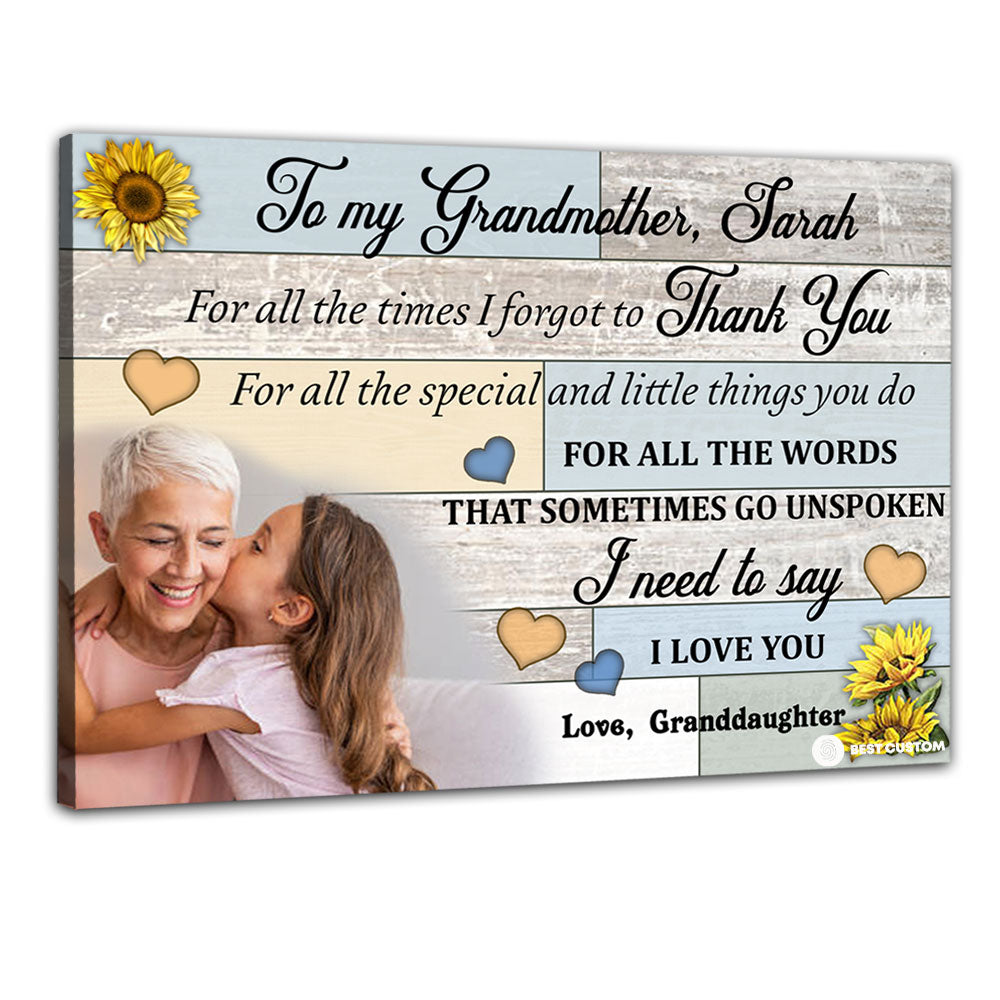 I Need To Say I Love You - Personalized Photo Canvas - Gift For Grandma