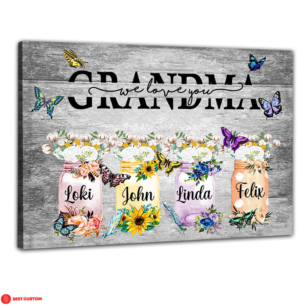 Grandma We Love You - Personalized Canvas - Gift For Grandma