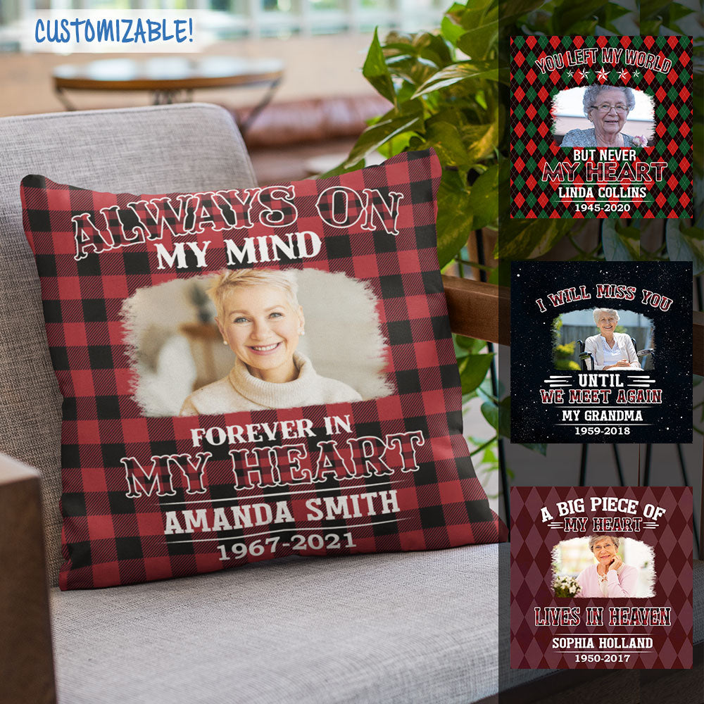 Eternal Memories Of Angel In Heaven Memorial Miss You Always - Personalized Photo Pillow - Memorial Gift For Family Members