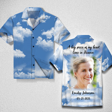 In Loving Memories Of - Personalized Photo All Over Print Hawaiian Shirt - Memorial