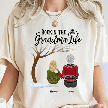 Rockin' The Grandparents Life Christmas - Personalized Shirt - Gift For Grandpa, Grandma, Christmas Gift