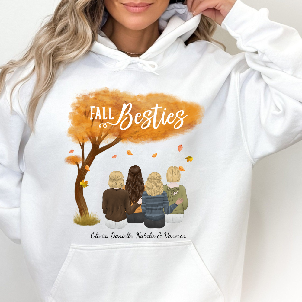 Fall Bestie - Personalized Hoodie - Gift For Bestie, Friends, Fall Season, Autumn Gift