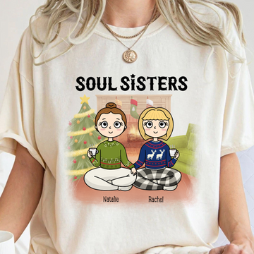 Soul Sisters Chibi - Personalized Shirt - Christmas Shirt, Gift For Sisters, Bestie, Friends