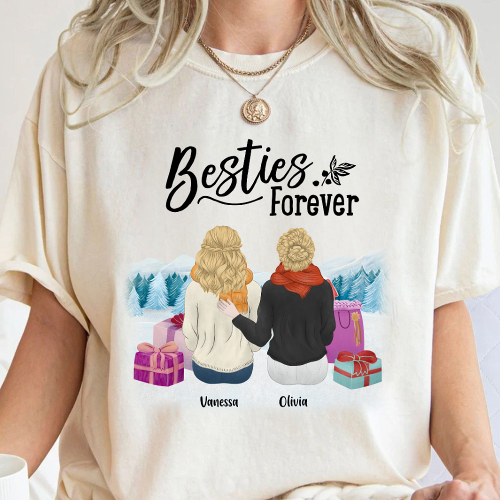 Christmas Besties Forever - Personalized Shirt - Christmas Gift, Seasonal Gift For Bestie, Friends