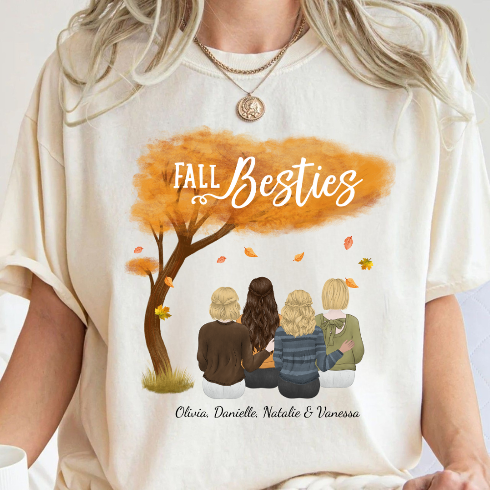 Fall Bestie - Personalized Shirt - Gift For Bestie, Friends, Fall Season, Autumn Gift