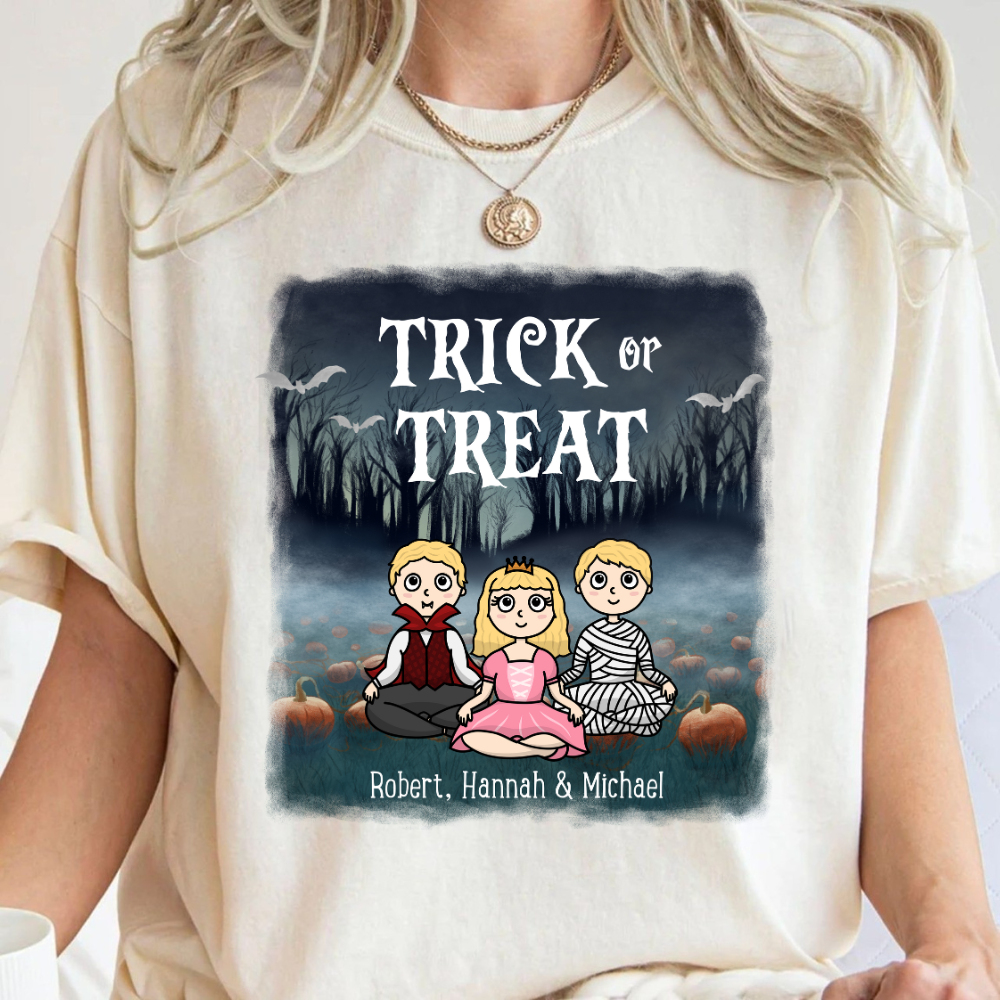 Trick Or Treat - Personalized Shirt - Gift For Family, Halloween Party