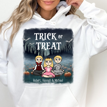 Trick Or Treat - Personalized Hoodie - Gift For Family, Halloween Party