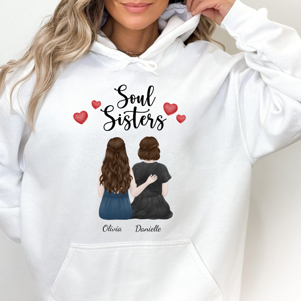 Soul Sisters - Personalized Hoodie - Gift For Sisters, Bestie, Friends