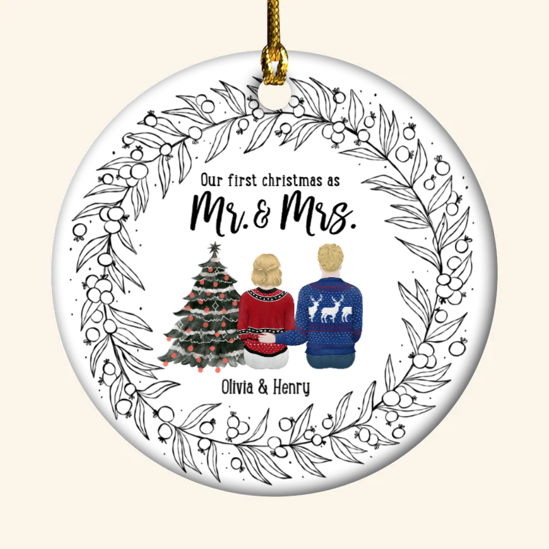 Our First Christmas Couple - Personalized Ornament - Christmas Gift For Couple, Husband, Wife