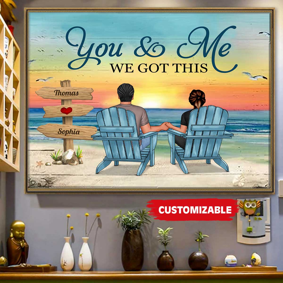 You And Me We Got This Beach Couple Personalized Canvas Gift For Couple