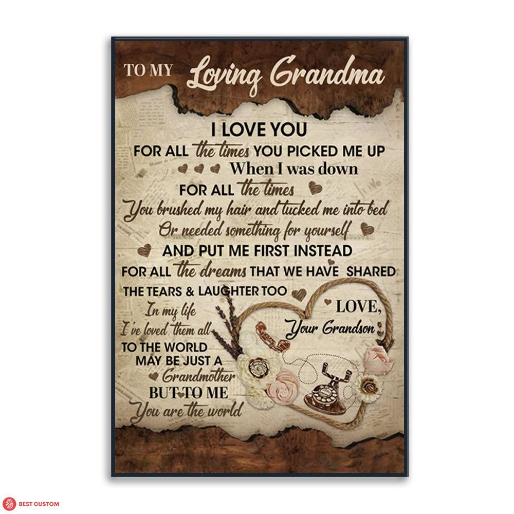 I Love You For All The Times - Personalized Canvas - Gift For Grandma